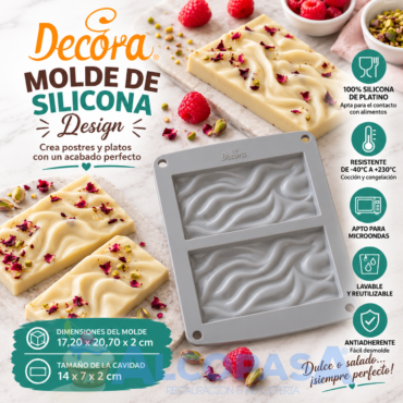 MOLDE DE SILICONA DECORA CHOCO ONDAS (Ud)
