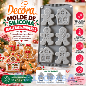 MOLDE DE SILICONA DECORA GINGERBREAD (Ud)