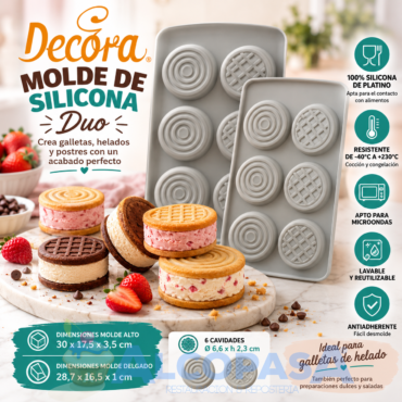 MOLDE DE SILICONA DECORA REDONDO DUO (SET 2Uds)