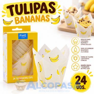 TULIPAS MUFFIN CASES "BANANA" (BLISTER 24Uds)